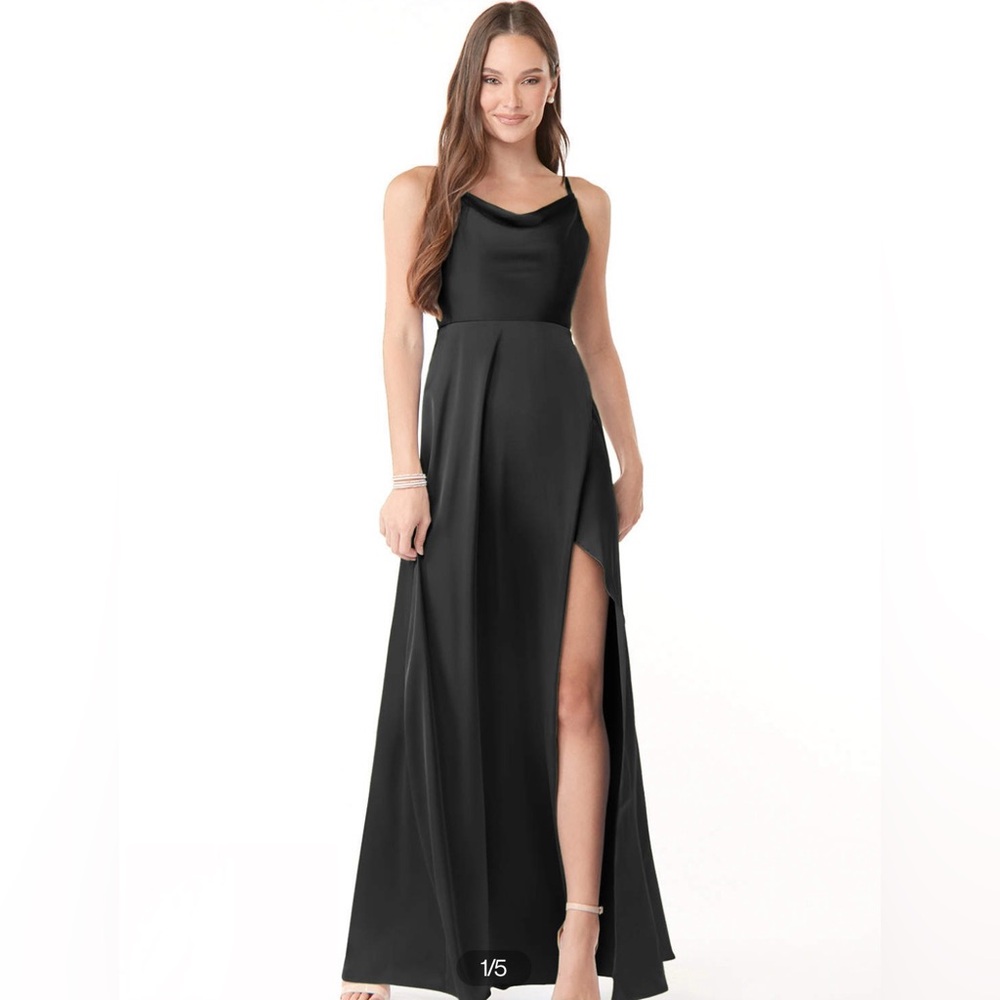 AZAZIE NAOMIE STRETCH SATIN - A12- BLACK